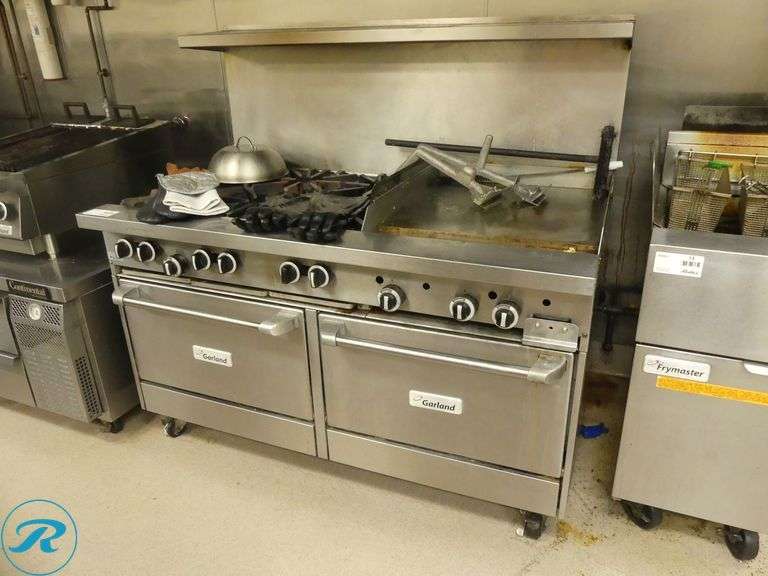 Garland 6-Burner Range With Double Oven and 2-Burner 24" Griddle on Casters, Gas