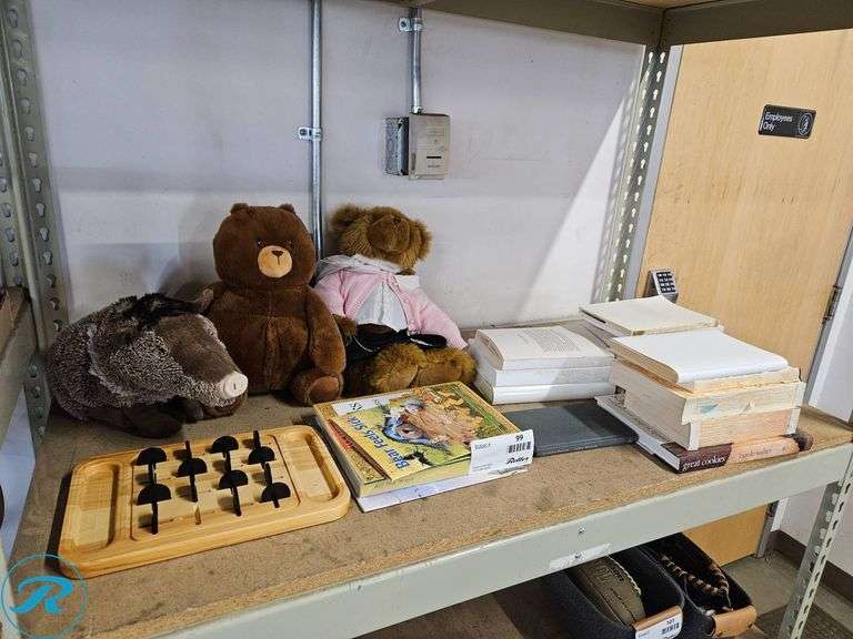 Plush Bears, Wooden Puzzle Game, Books, and Office Supplies - Roller Auctions
