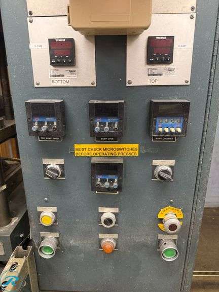 Wabash 75-1515-4TM 75-Ton Compression Molding Press, 3k Watt Heated Platen, 8x7 Compression Cylinder, 3HP, 480V 3-Phase - Roller Auctions