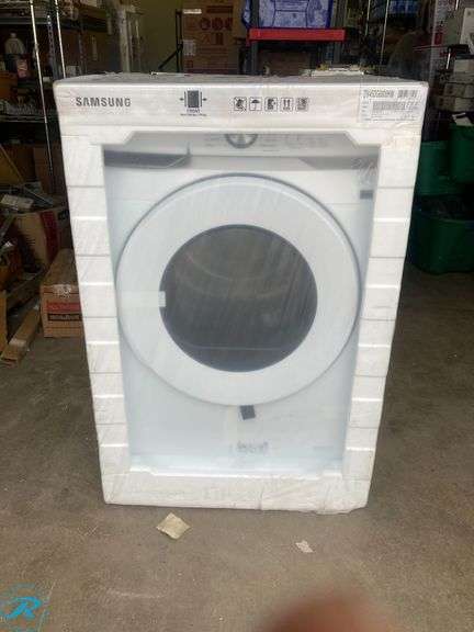(1) New in Box - Samsung 7.5-cu ft Stackable Ventless Heat Pump Electric Dryer ( White ) Energy Star Certified (Total of 1 Dryer) - Roller Auctions