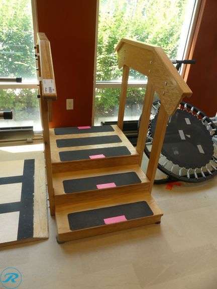 Wood Therapy Training Stairs With Non Slip Treads, 32" x 54"