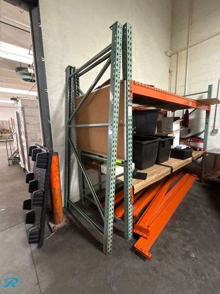 Pallet Racking (3) Uprights and (12) Crossmembers for Warehouse ...