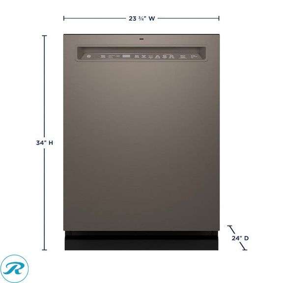 (1) New- GE Dry Boost 24-in Front Control Built-in Dishwasher With Third Rack ( Slate ) ENERGY STAR, 47-Decibel Very Quiet Sound Level (Total of 1 Dishwasher) - Roller Auctions