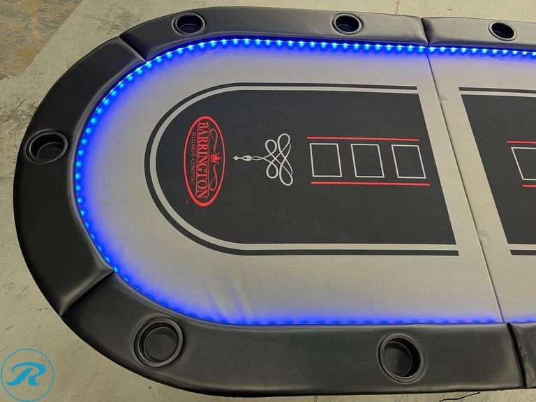 Barrington 10-player Poker Table with LED Lights, Foldable, Includes ...