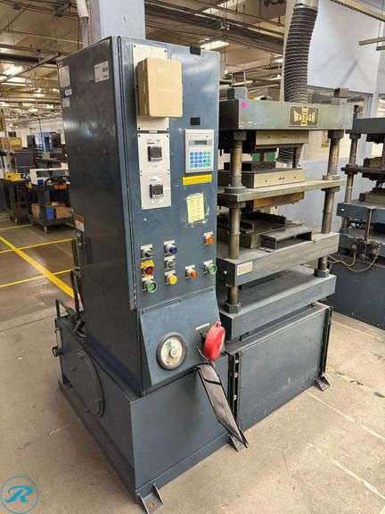 Wabash 50-1515-4TM 50-Ton Compression Molding Press, 3k Watt Heated Platen, 7x7 Compression Cylinder, 5HP, 480V 3-Phase - Roller Auctions