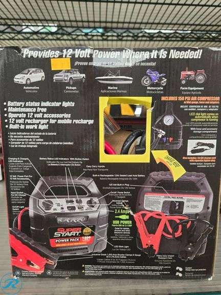 Super Start 51200 Portable 12-Volt Power Source with 1200 Peak Battery Amps - Roller Auctions