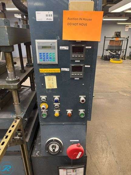 Wabash 50-1515-4TM 50-Ton Compression Molding Press, 3k Watt Heated Platen, 7x7 Compression Cylinder, 5HP, 480V 3-Phase - Roller Auctions