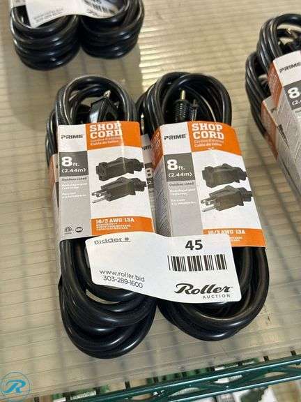 (4) Prime 8-Ft 16/3 AWG 13A Medium Duty Shop Cords
