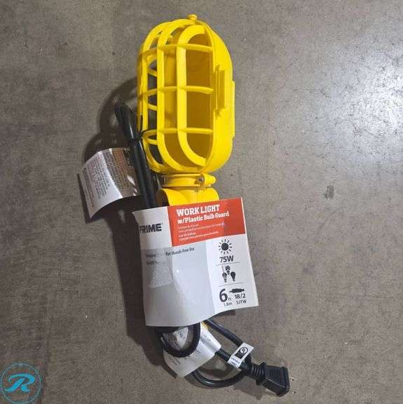 (2) Prime 75W Work Light with Flexible Plastic Cage, 6-Foot Cord