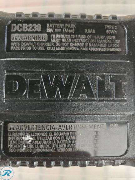 3 DeWalt 20V MAX Lithium-Ion Battery Packs, Models DCB201, DCB230, and XR - Roller Auctions