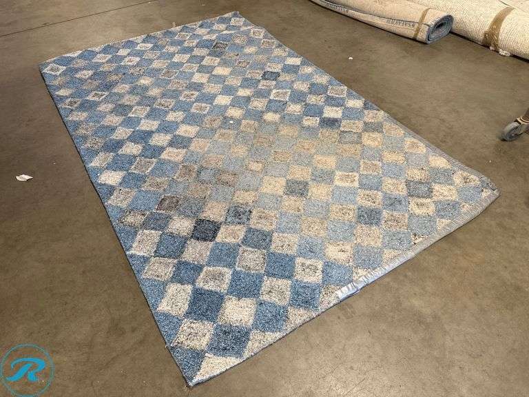 Safavieh Abstract Area Rug in Grey/Blue, 5′ x 8′, Wool and Viscose Blend
