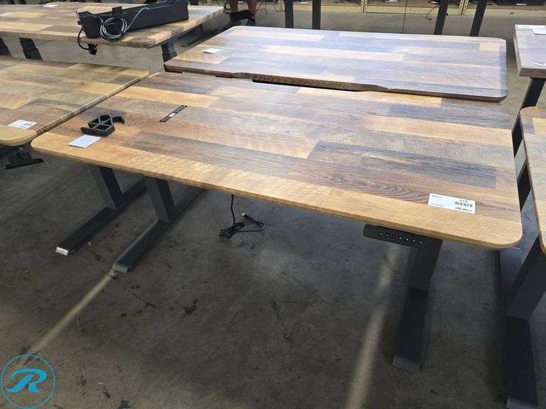 VariDesk E502891 Electric Height Adjustable Standing Desk, Reclaimed Wood Top, 60″ x 30″ - Roller Auctions