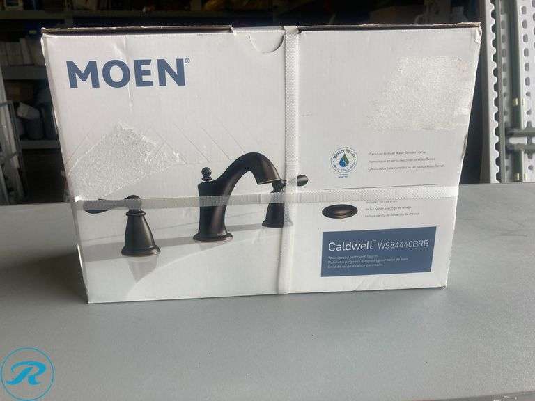 (1) New- Moen Caldwell Mediterranean Bronze Widespread 2-handle WaterSense High-arc Commercial/Residential Handle Bathroom Sink Faucet with Drain (Total of 1 Faucet) - Roller Auctions