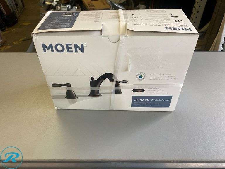 (1) New- Moen Caldwell Mediterranean Bronze Widespread 2-handle WaterSense High-arc Commercial/Residential Handle Bathroom Sink Faucet with Drain (Total of 1 Faucet) - Roller Auctions