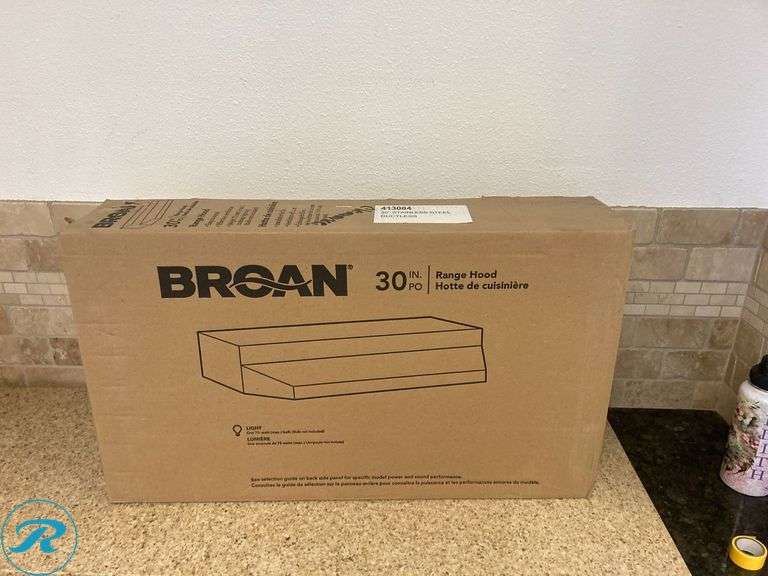 (1) New-Broan 30 inch Ductless Recirculating Stainless Steel Under Cabinet Range Hood with Charcoal Filter (Total of 1 Hood) (Box has damage but Product is perfect See Photos) - Roller Auctions