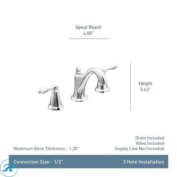 (1) New- Moen Caldwell Mediterranean Bronze Widespread 2-handle WaterSense High-arc Commercial/Residential Handle Bathroom Sink Faucet with Drain (Total of 1 Faucet) - Roller Auctions