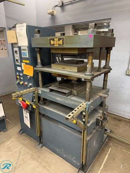 Wabash 50-1515-4TM 50-Ton Compression Molding Press, 3k Watt Heated Platen, 7x7 Compression Cylinder, 5HP, 480V 3-Phase - Roller Auctions