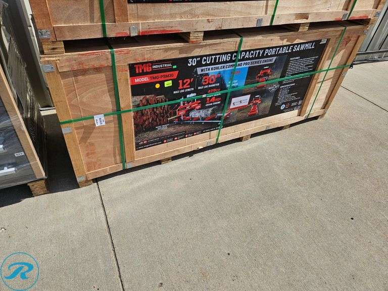 New TMG Industrial TMG-PSM30 Portable Sawmill, Kohler 14Hp Gas Engine, 30" Cutting Capacity - Roller Auctions