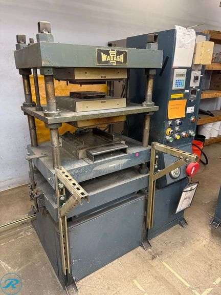 Wabash 50-1515-4TM 50-Ton Compression Molding Press, 3k Watt Heated Platen, 7x7 Compression Cylinder, 5HP, 480V 3-Phase - Roller Auctions