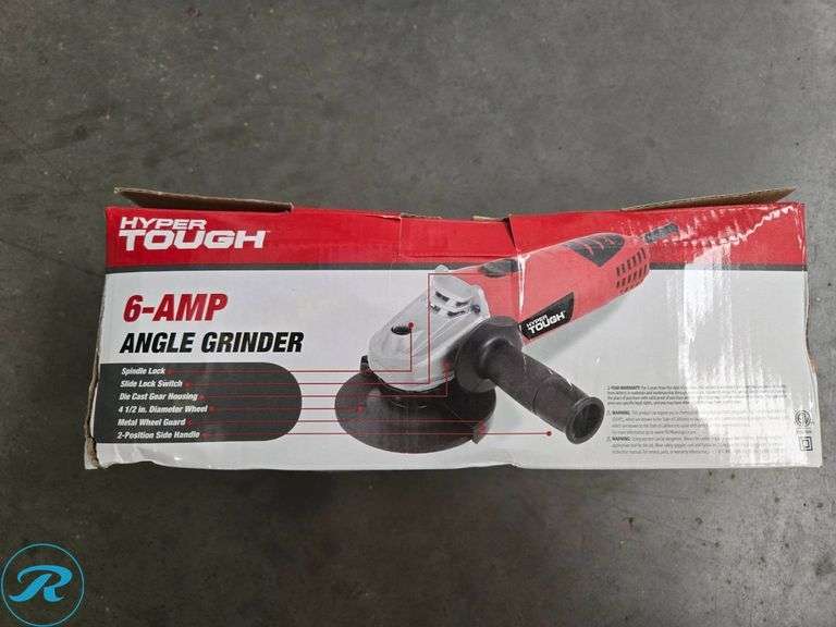 Hyper Tough 6-Amp Angle Grinder with Cordless Ratchet and Screwdriver Tools - Roller Auctions