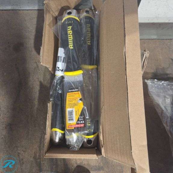 (5) Allway Putty Knives DSX15F with Carbon Steel Flex Blades 1 1/2 Inch - Roller Auctions