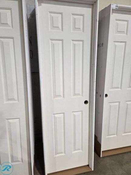 New Single White 6-Panel Hollow Core Interior Door with Frame, 24″ Left-Hand Swing
