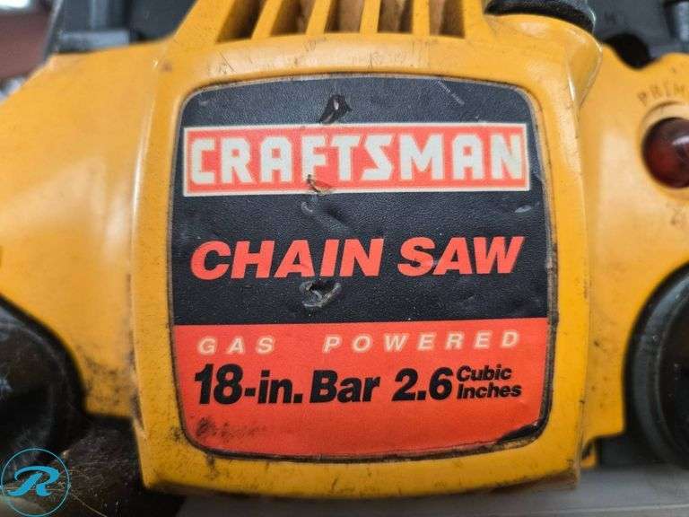Craftsman Gas-Powered Chainsaw, 18-Inch Bar, 2.6 Cubic Inches - Roller Auctions