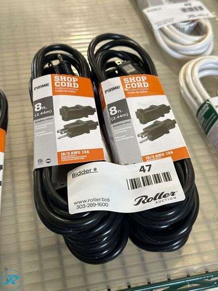 (6) Prime 8-Ft Shop Cords, 16/3 AWG, 13A, Outdoor Rated