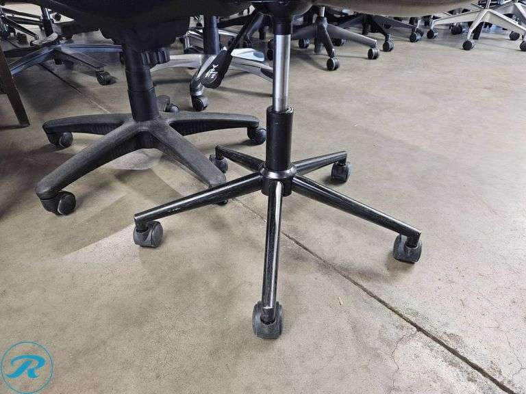 (2) Rolling Office Chairs, Brown and Black, Adjustable - Roller Auctions