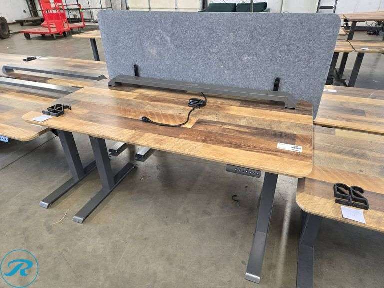VariDesk E502891 Electric Height Adjustable Standing Desk, Reclaimed Wood Top, 60″ x 30″ - Roller Auctions