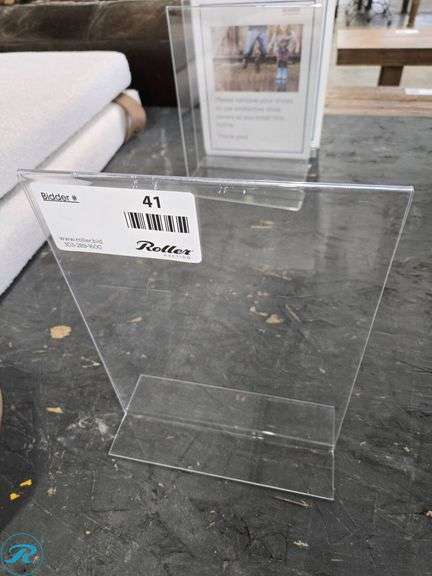 (5) Clear Acrylic Sign Holders - Roller Auctions