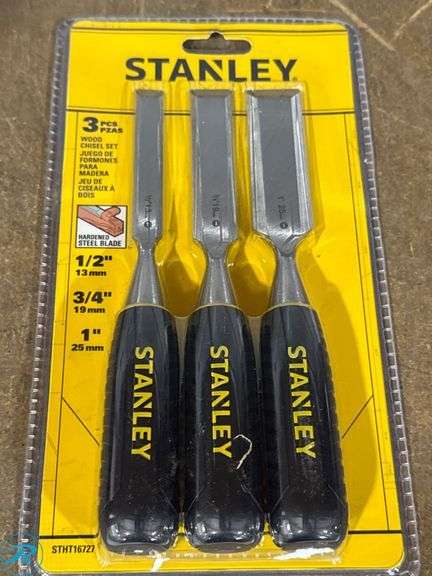 3-Piece Stanley Wood Chisel Set with Hardened Steel Blades