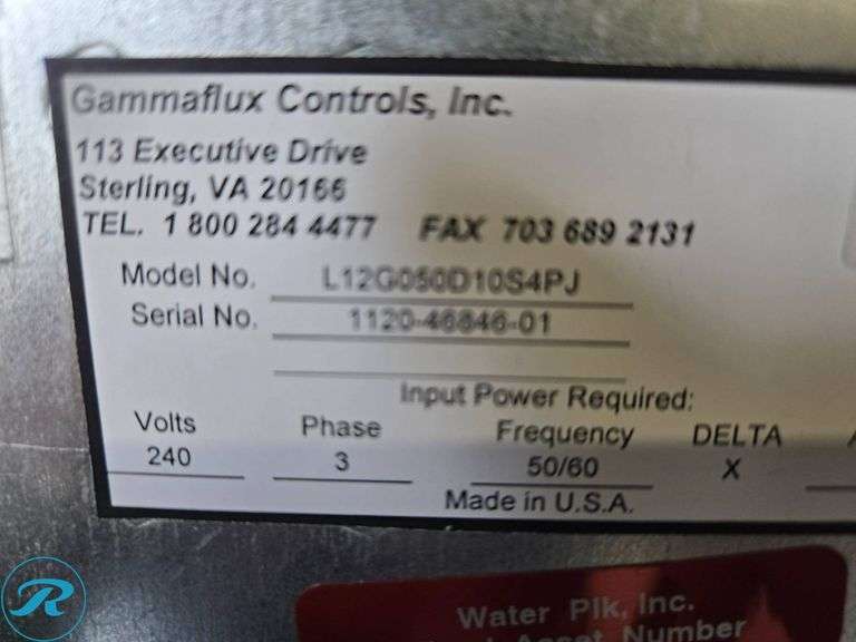 Gammaflux L1200630D10S4PJ Temperature Controller, 240V, 3PH - Roller Auctions