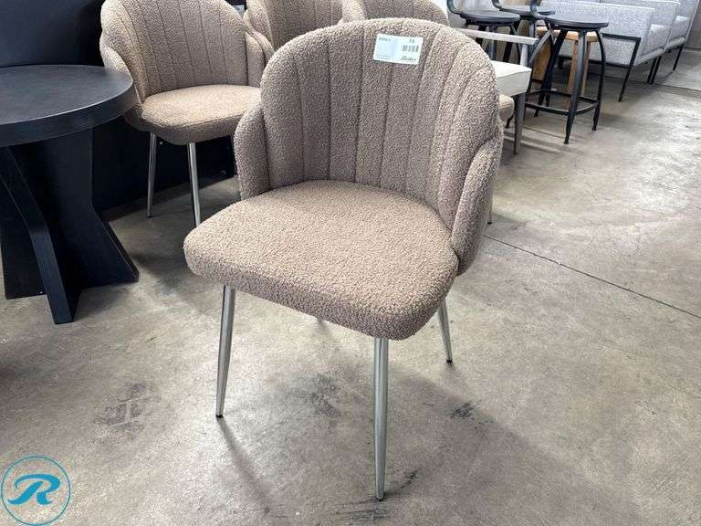 (4) Global Furniture USA Upholstered Chairs with Chrome Legs