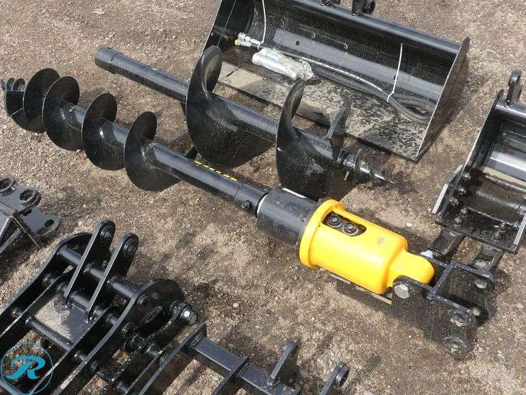 New Miva 8-Piece Attachment Set to Fit Mini Excavator, 1-2 Ton - Roller Auctions