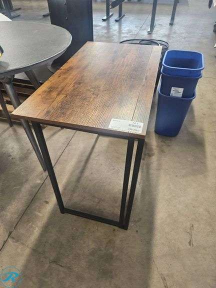 Wood-Top Table with Metal Frame, 32″ x 18″ - Roller Auctions