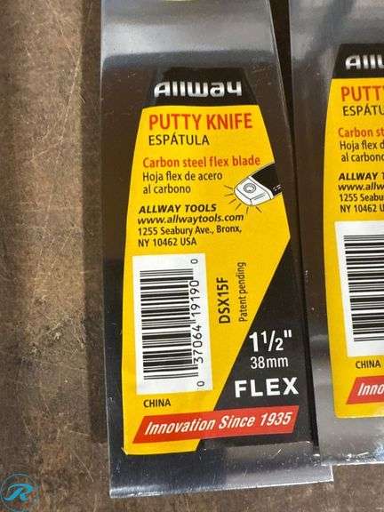 (2) Allway DSX15F Flex Putty Knives with 1 1/2-Inch Carbon Steel Blades - Roller Auctions