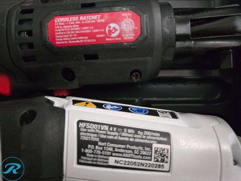 Hyper Tough 6-Amp Angle Grinder with Cordless Ratchet and Screwdriver Tools - Roller Auctions