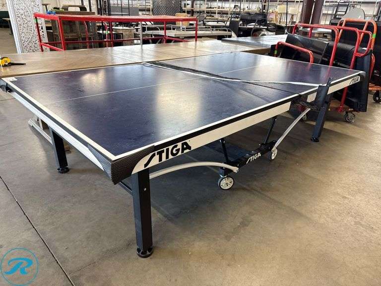 Stiga Table Tennis Table with Foldable Design and Casters