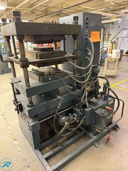 Wabash 50-1515-4TM 50-Ton Compression Molding Press, 3k Watt Heated Platen, 7x7 Compression Cylinder, 5HP, 480V 3-Phase - Roller Auctions