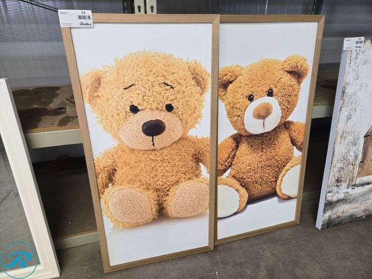 (2) Framed Teddy Bear Prints - Roller Auctions