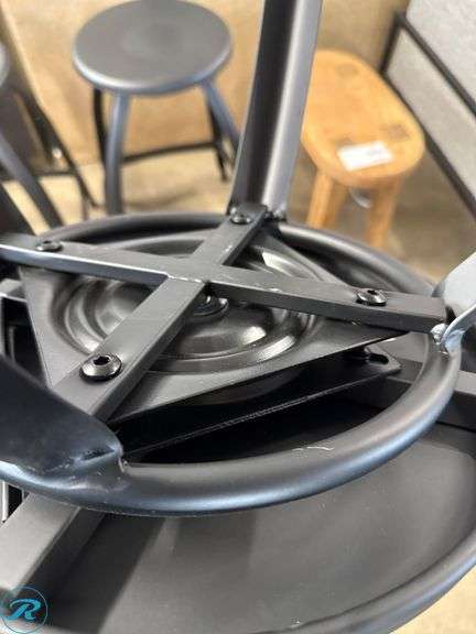 (3) Metal Bar Stools with Curved Backrests, Black Finish - Roller Auctions