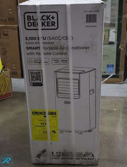 Black+Decker 5,100 BTU Smart Portable Air Conditioner with Remote - New - Roller Auctions