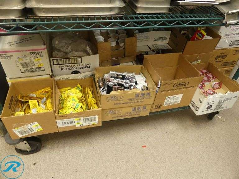 Cambro Condiment Cart and Shelf of Condiments - Roller Auctions
