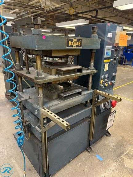 Wabash 50-1515-4TM 50-Ton Compression Molding Press, 3k Watt Heated Platen, 7x7 Compression Cylinder, 5HP, 480V 3-Phase - Roller Auctions