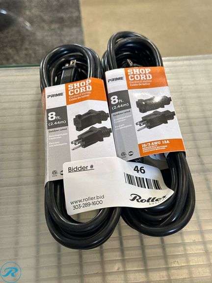 (4) Prime 8-Ft 16/3 AWG 13A Medium Duty Shop Cords