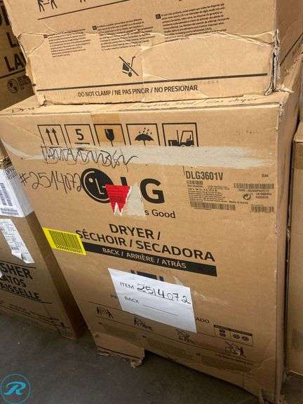 (1) New in Box- LG 7.4-cu ft Stackable Vented Smart Compatible Gas Dryer ( Graphite Steel ) Energy Star Certified (Total of 1 Dryer) - Roller Auctions