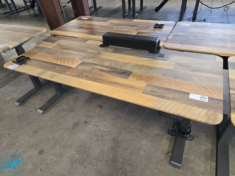 Varidesk Electric Standing Desk, Model 401137, 72×30 Inches, Reclaimed Wood Finish - Roller Auctions