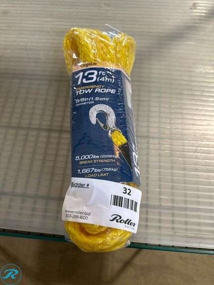 CargoLoc 13 ft Emergency Tow Rope, 5,000 lbs Break Strength