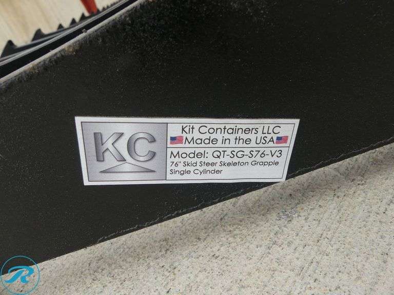 New Kit Containers Hydraulic Skeleton Grapple Bucket to Fit Skid Steer Loader, 76" - Roller Auctions